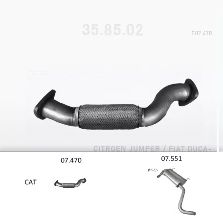 EDEX 07.470 - Kipufogó kipufogó cső CITROEN JUMPER 2.2 D, 2.3 D (2006-)