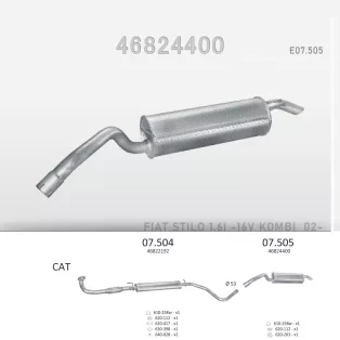   EDEX 07.505 - Kipufogó hátsó dob FIAT CINQUECENTO 0.7, 0.9 (1992-1998)
