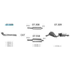 EDEX 07.509 - Fiat Barchetta első kipufogó cső