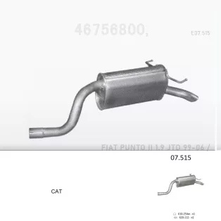 EDEX 07.515 - Kipufogó hátsó dob FIAT IDEA 1.9 D (2003-)