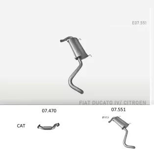   EDEX 07.551 - Kipufogó hátsó dob CITROEN JUMPER 2.2 D, 2.3 D (2006-2011)