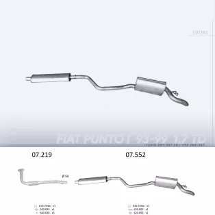   EDEX 07.552 - Kipufogó hátsó dob FIAT PUNTO 1.7 D (1993-1999)