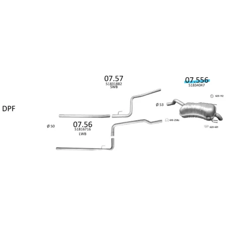 EDEX 07.556 - Fiat Doblo / Opel Combo kipufogó