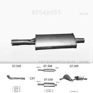   EDEX 07.558 - Kipufogó közép dob FIAT BARCHETTA 1.8 (1995-2000)