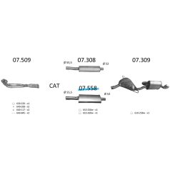 EDEX 07.558 - Fiat Barchetta kipufogó közép dob