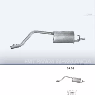   EDEX 07.61 - Kipufogó hátsó dob FIAT PANDA 0.75, 1.0 (1985-1992)