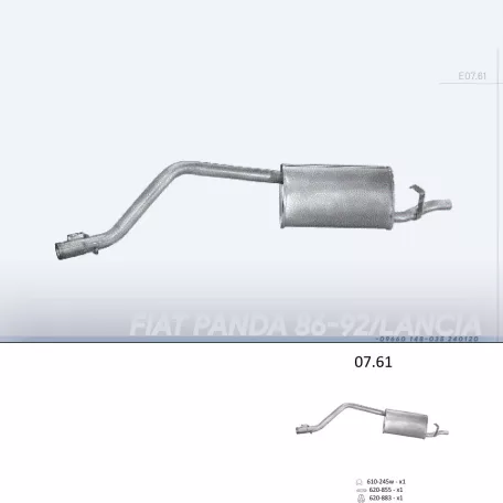 EDEX 07.61 - Kipufogó hátsó dob FIAT PANDA 0.75, 1.0 (1985-1992)
