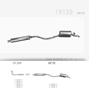   EDEX 07.72 - Kipufogó rendszer FIAT PUNTO 1.2, 1.6 (1993-2006)