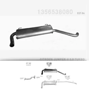   EDEX 07.86 - Kipufogó hátsó dob CITROEN JUMPER 2.3 D, 3.0 D (2006-)