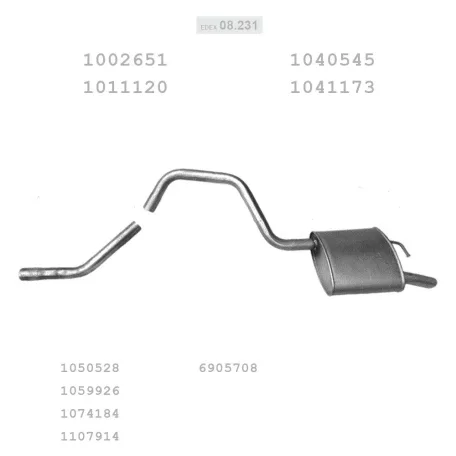 EDEX 08.231 - Kipufogó hátsó dob FORD MONDEO 1.6, 1.8 (1993-2015)