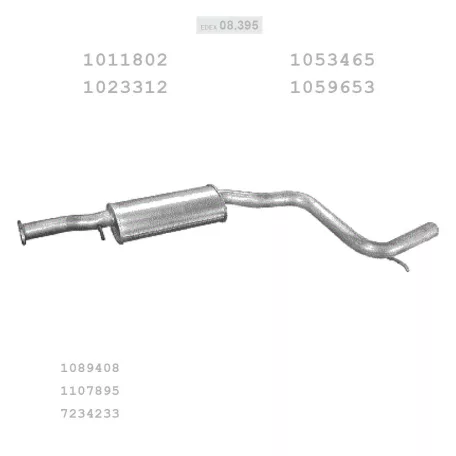 EDEX 08.395 - Kipufogó közép dob FORD MONDEO 2.5 (1994-2000)