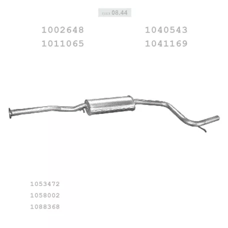 EDEX 08.44 - Kipufogó közép dob FORD MONDEO 1.6, 1.8 (1993-2015)