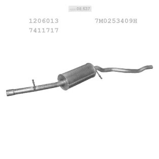   EDEX 08.537 - Kipufogó közép dob FORD GALAXY 2.0 (1994-1995)