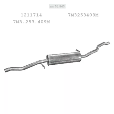 EDEX 08.543 - Kipufogó közép dob FORD GALAXY 1.9 D, 2.0 D (2000-2010)