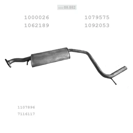 EDEX 08.552 - Kipufogó közép dob FORD MONDEO 1.6, 1.8 (1998-2010)