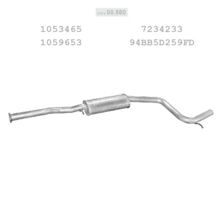 EDEX 08.560 - Kipufogó közép dob FORD MONDEO 2.5 (1999-2000)