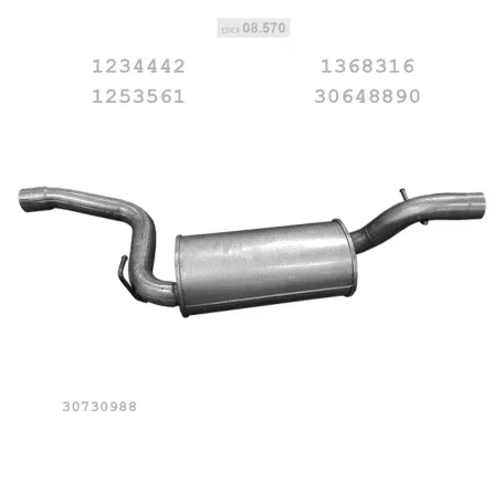 EDEX 08.570 - Kipufogó közép dob FORD FOCUS 2.0 D (2003-2012)