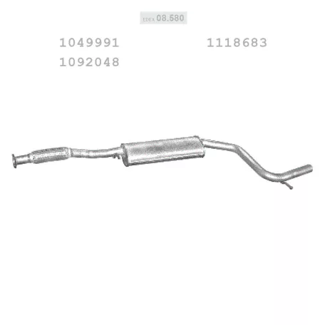 EDEX 08.580 - Kipufogó közép dob FORD MONDEO 2.0 (1997-1998)