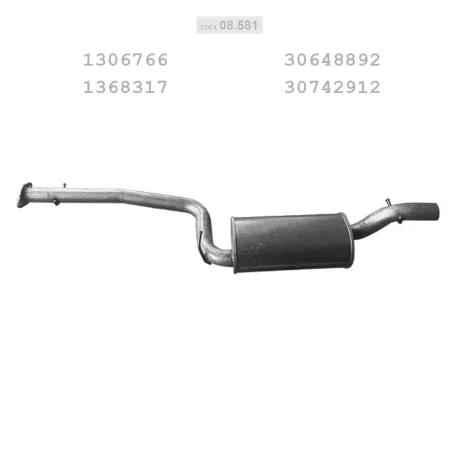 EDEX 08.581 - Kipufogó közép dob VOLVO S40 2.0 D (2003-2010)