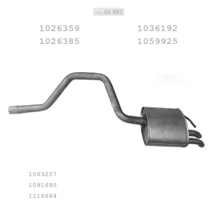   EDEX 08.592 - Kipufogó hátsó dob FORD MONDEO 1.8 D (1996-2000)