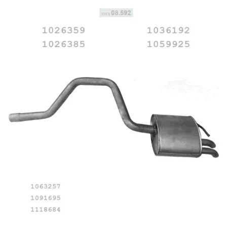 EDEX 08.592 - Kipufogó hátsó dob FORD MONDEO 1.8 D (1996-2000)