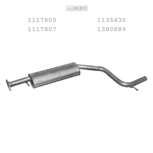   EDEX 08.617 - Kipufogó közép dob FORD MONDEO 1.8, 2.0 (2000-2007)