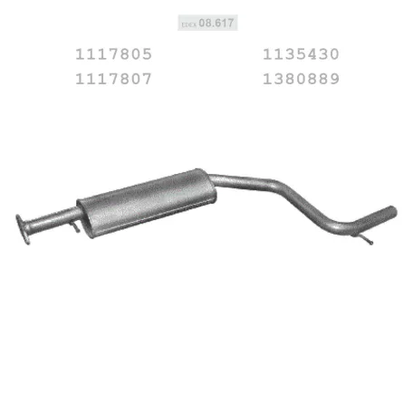 EDEX 08.617 - Kipufogó közép dob FORD MONDEO 1.8, 2.0 (2000-2007)