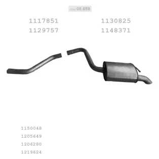   EDEX 08.659 - Kipufogó hátsó dob FORD MONDEO 2.0 D (2000-2004)