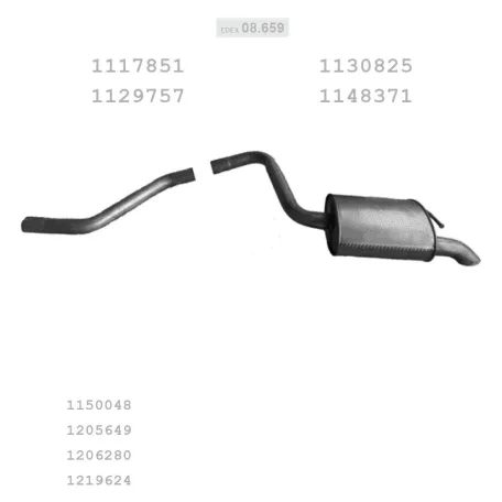EDEX 08.659 - Kipufogó hátsó dob FORD MONDEO 2.0 D (2000-2004)