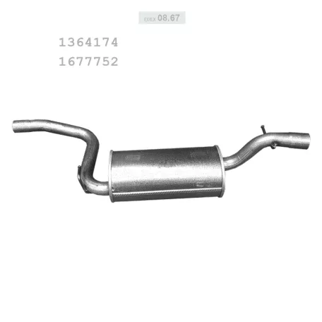 EDEX 08.67 - Kipufogó közép dob FORD FOCUS 2.0 (2004-2006)