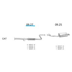 EDEX 09.27 kipufogó közép dob - Honda Accord / Rover 620