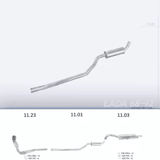   EDEX 11.01 - Kipufogó közép dob LADA 1200 1.1, 1.2, 1.3, 1.5 (1968-1992)