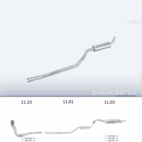 EDEX 11.01 - Kipufogó közép dob LADA 1200 1.1, 1.2, 1.3, 1.5 (1968-1992)