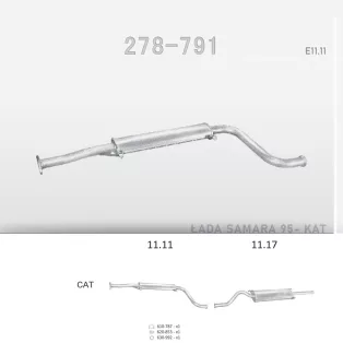 EDEX 11.11 - Kipufogó közép dob LADA SAGONA 1.5 (1995-)