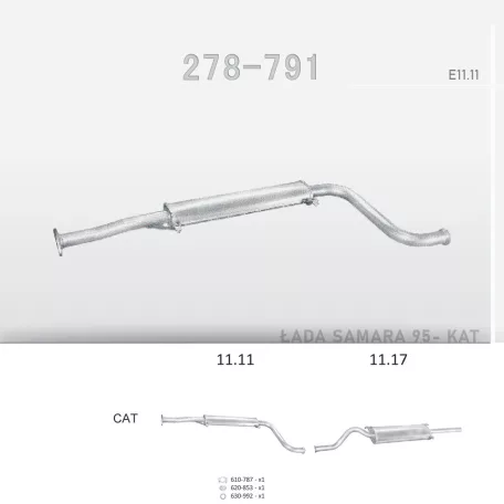 EDEX 11.11 - Kipufogó közép dob LADA SAGONA 1.5 (1995-)
