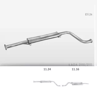 EDEX 11.24 - Kipufogó közép dob LADA 2110 1.5 (1995-)