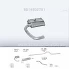 EDEX 13.10 - Kipufogó közép dob MERCEDES 207 D 2.3 D, 2.9 D, 3.0 D (1989-1991)