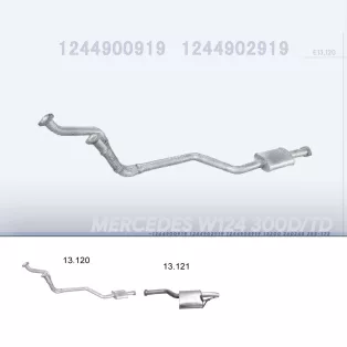   EDEX 13.120 - Kipufogó gyűjtő cső MERCEDES 300 - T124 3.0 D (1985-1993)