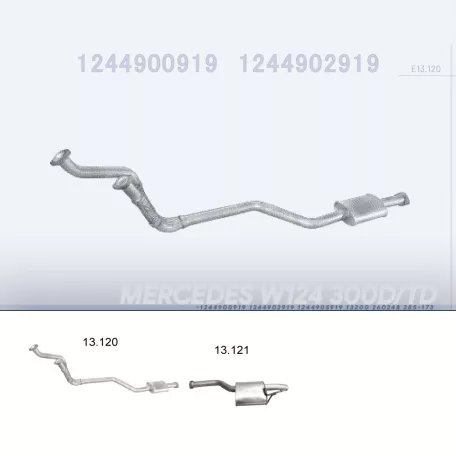 EDEX 13.120 - Kipufogó gyűjtő cső MERCEDES 300 - T124 3.0 D (1985-1993)
