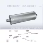EDEX 13.123 - Kipufogó közép dob MERCEDES 207 D 2.2, 2.3, 2.3 D, 3.0 D (1982-1989)