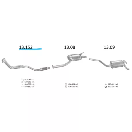 EDEX 13.152 - Mercedes 190 első kipufogó cső