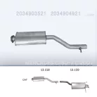 EDEX 13.158 - Kipufogó közép dob MERCEDES C180 - T203 1.8, 2.0 (2000-2007)