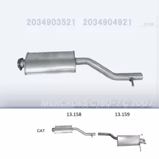   EDEX 13.158 - Kipufogó közép dob MERCEDES C180 - T203 1.8, 2.0 (2000-2007)