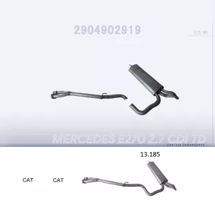   EDEX 13.185 - Kipufogó hátsó dob MERCEDES E270 - W210 2.7 D (1999-2003)