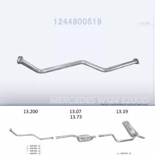   EDEX 13.200 - Kipufogó gyűjtő cső MERCEDES 200 - T124 2.0 D (1985-1995)