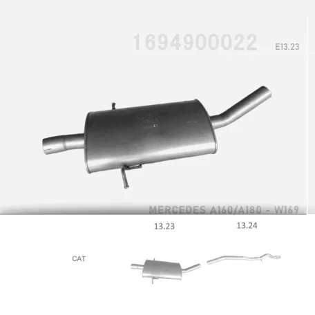 EDEX 13.23 - Kipufogó közép dob MERCEDES A160 - W169 2.0 D (2004-2012)