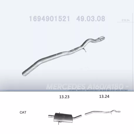 EDEX 13.24 - Kipufogó kipufogó cső MERCEDES A160 - W169 2.0 D (2004-2012)