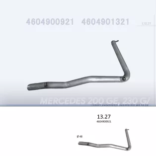   EDEX 13.27 - Kipufogó kipufogó cső MERCEDES G-KLASSE 2.0, 2.3, 2.4, 2.5, 3.0, 3.0 D (1979-1993)