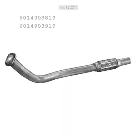 EDEX 13.271 - Kipufogó gyűjtő cső MERCEDES 208 D 2.3 D, 2.9 D (1991-1995)
