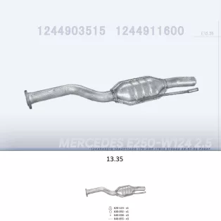   EDEX 13.35 - Kipufogó közép dob MERCEDES E250 - W124 2.5 D (1993-1995)